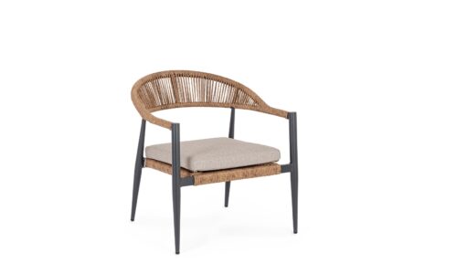 Jandia - Sillón de exterior, Antracita/Natural
