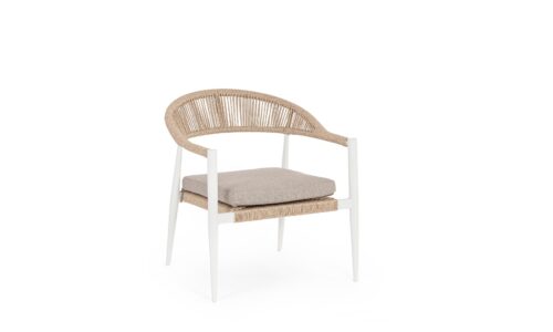 Jandia - Sillón de exterior, Blanco/Natural