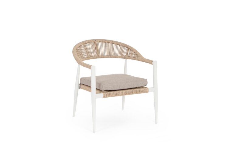 Jandia - Sillón de exterior, Blanco/Natural