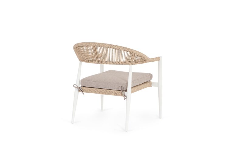 Jandia - Sillón de exterior, Blanco/Natural - Imagen 4