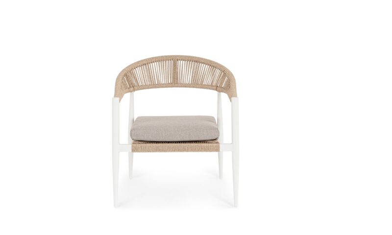 Jandia - Sillón de exterior, Blanco/Natural - Imagen 3