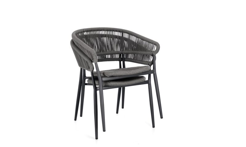 Algaida - Silla de exterior, Antracita/Gris - Imagen 3
