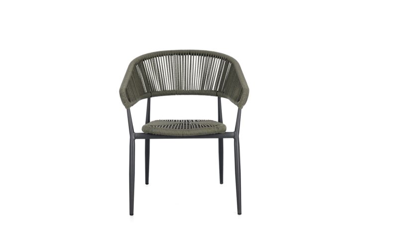 Algaida - Silla de exterior, Antracita/Verde - Imagen 4
