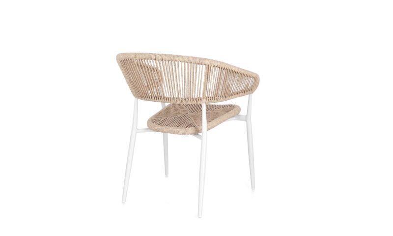 Algaida - Silla de exterior, Blanco/Natural - Imagen 5