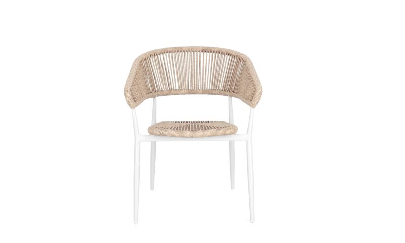 Algaida - Silla de exterior, Blanco/Natural - Imagen 4
