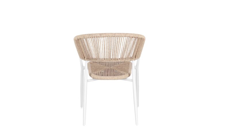Algaida - Silla de exterior, Blanco/Natural - Imagen 6