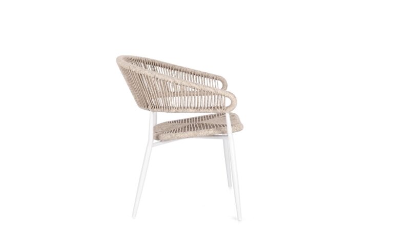 Algaida - Silla de exterior, Blanco/Natural - Imagen 2