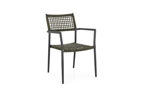 Caleta - Sillón de exterior, Antracita/Verde - Apilables