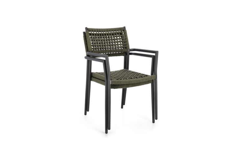 Caleta - Sillón de exterior, Antracita/Verde - Apilables - Imagen 6