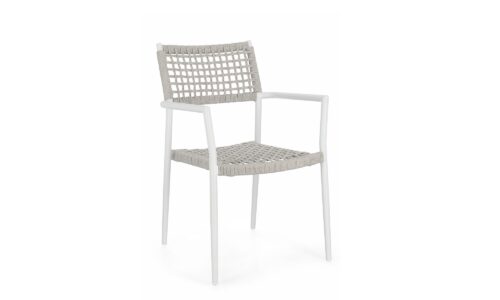 Caleta - Sillón de exterior, Blanco - Apilables