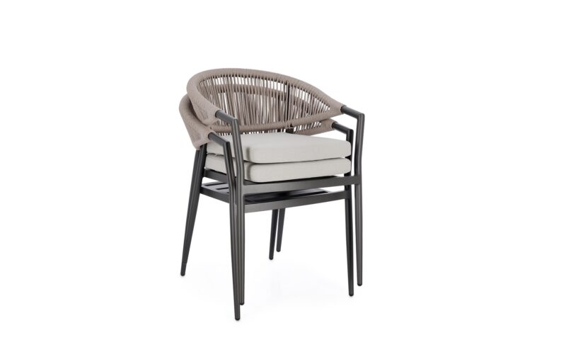 Millor - Silla de exterior, Antracita/Khaki - Apilables - Imagen 6