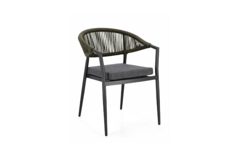 Millor - Silla de exterior, Antracita/Verde - Apilables