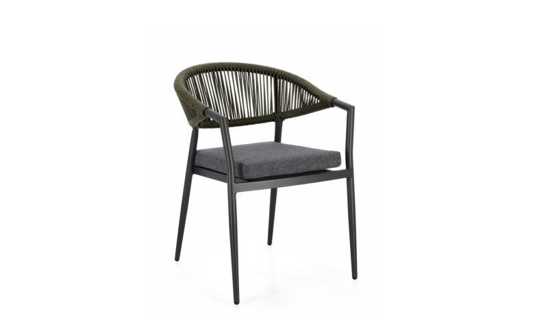 Millor - Silla de exterior, Antracita/Verde - Apilables