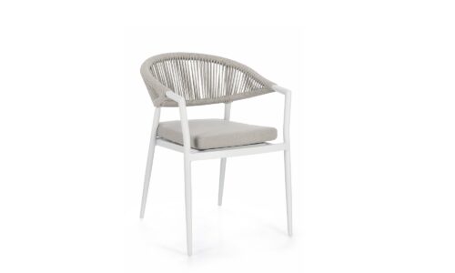 Millor - Silla de exterior, Blanco - Apilables