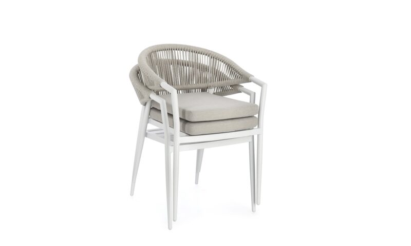 Millor - Silla de exterior, Blanco - Apilables - Imagen 6