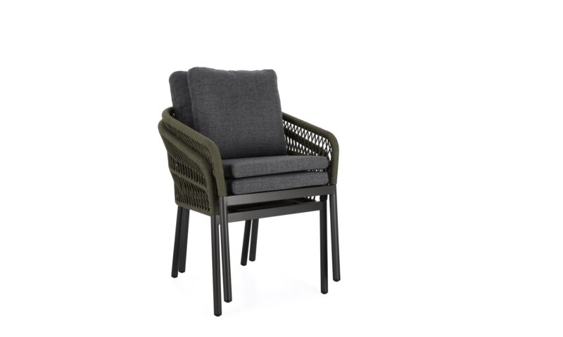 Galdana - Silla de exterior, Antracita/Verde - Apilables - Imagen 6
