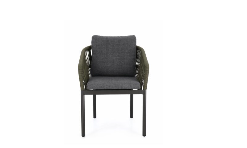Galdana - Silla de exterior, Antracita/Verde - Apilables - Imagen 3