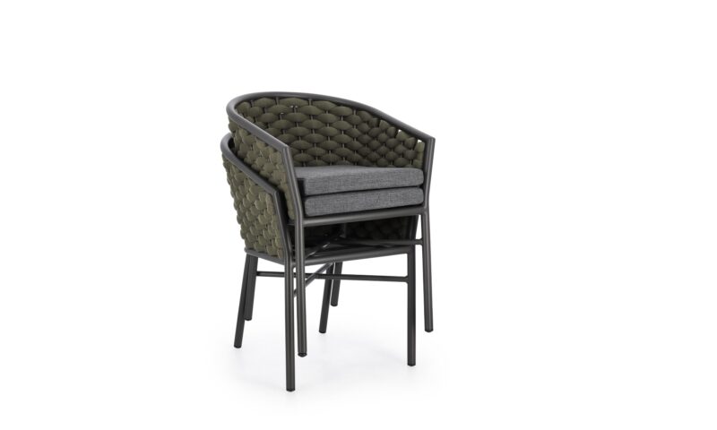 Margalida - Silla de exterior, Antracita/Verde - Apilables - Imagen 6