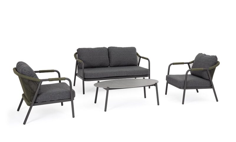Miravet - Conjunto de exterior Antracita/Verde
