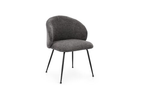 Gesien - Silla tapizado Gris oscuro