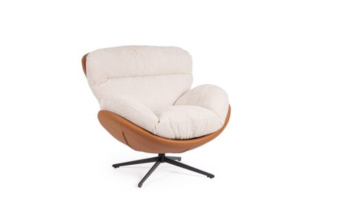 Adinda - Sillón giratorio - Hielo/Coñac