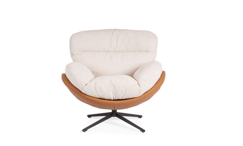 Adinda - Sillón giratorio - Hielo/Coñac - Imagen 3