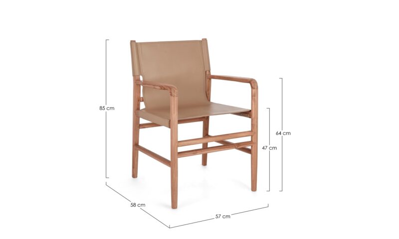 Caroline - Silla con Brazos, Natural/Camel - Imagen 6