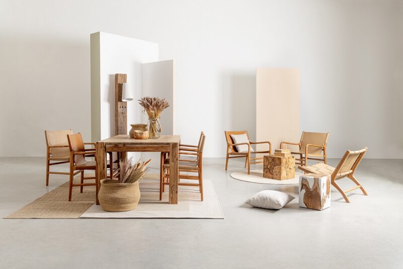 Caroline - Sillón Lounge, Natural/Coñac (Pack de 2) - Imagen 12