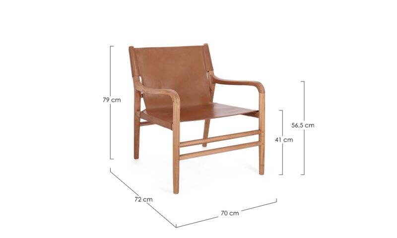 Caroline - Sillón Lounge, Natural/Coñac (Pack de 2) - Imagen 7