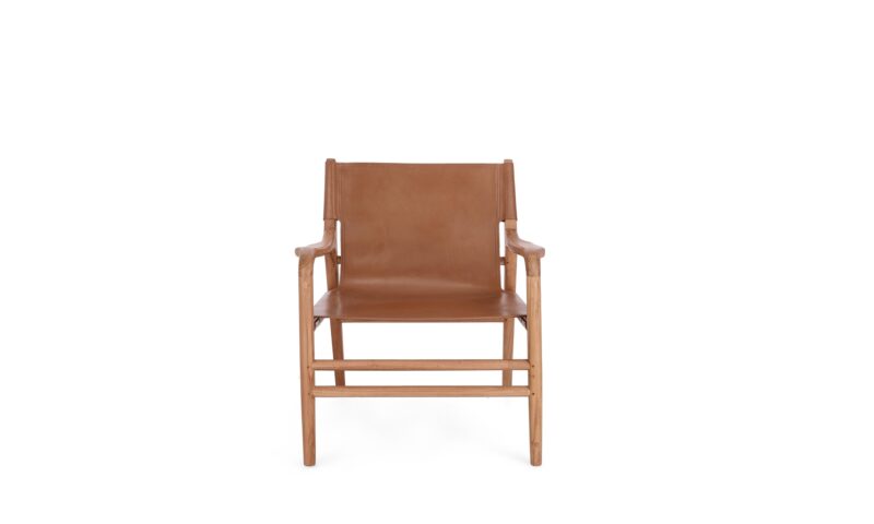 Caroline - Sillón Lounge, Natural/Coñac (Pack de 2) - Imagen 4