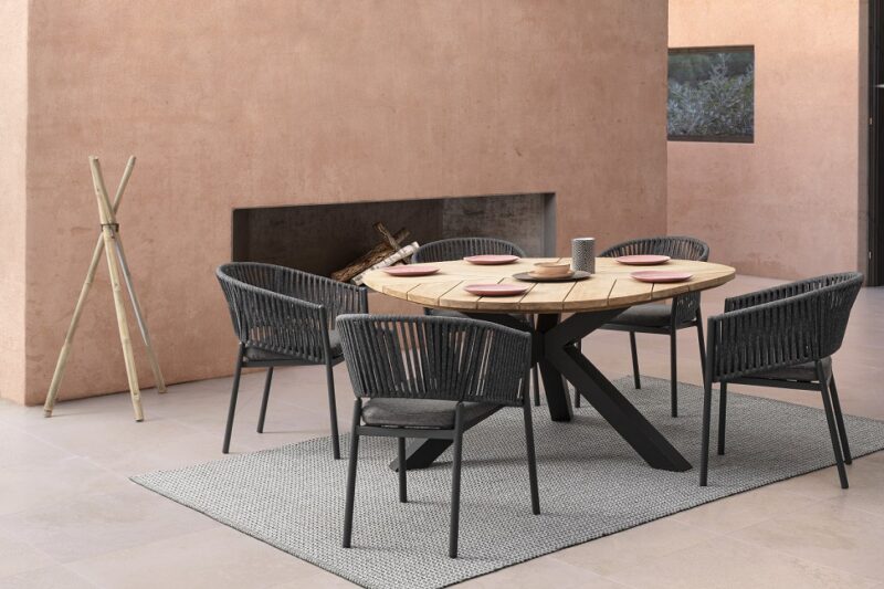 Palmdale - Mesa fija de 160 cm. Antracita - Imagen 9