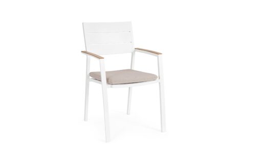 Zelmar - Silla de exterior Blanco  - Apilable