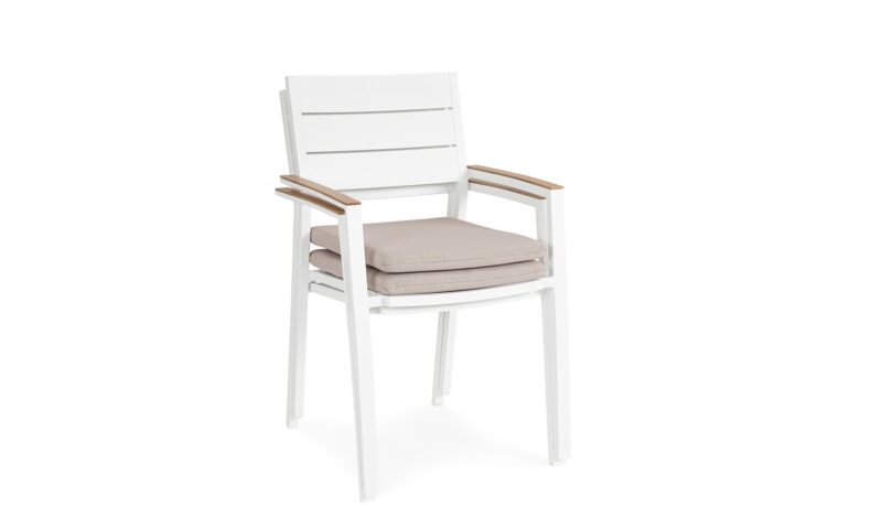 Zelmar - Silla de exterior Blanco  - Apilable - Imagen 2