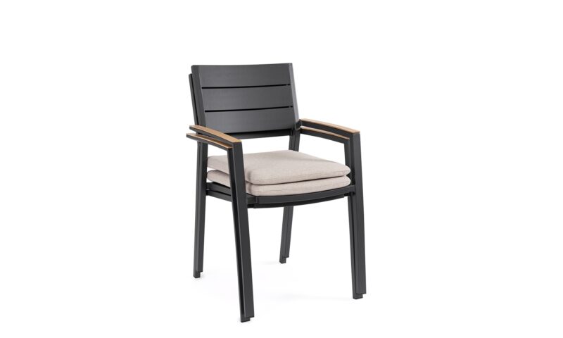 Zelmar - Silla de exterior Antracita - Apilable - Imagen 2