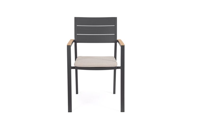 Zelmar - Silla de exterior Antracita - Apilable - Imagen 3