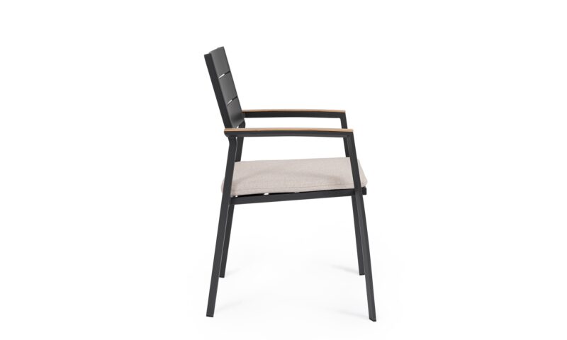 Zelmar - Silla de exterior Antracita - Apilable - Imagen 4