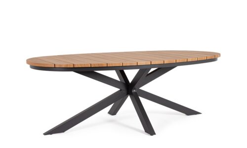 Zelmar - Mesa de exterior de 218 cm, Antracita