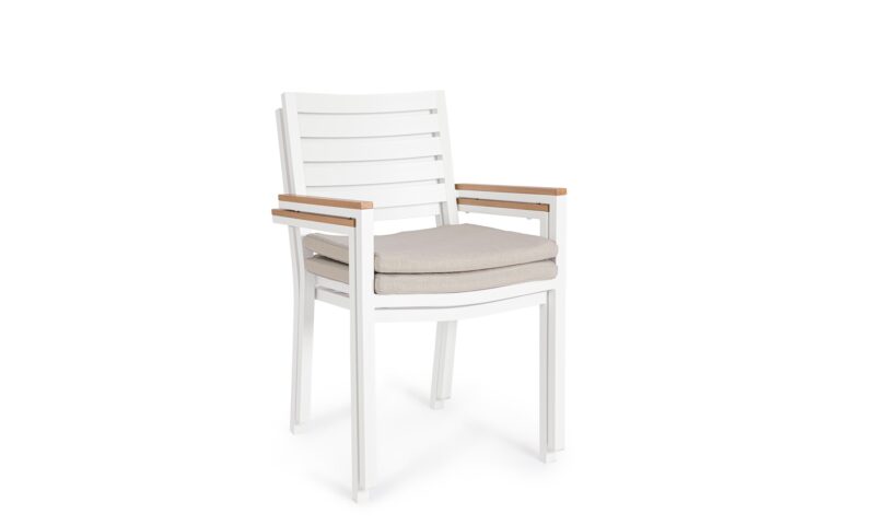 Henna - Silla de exterior Blanco - Apilable - Imagen 2