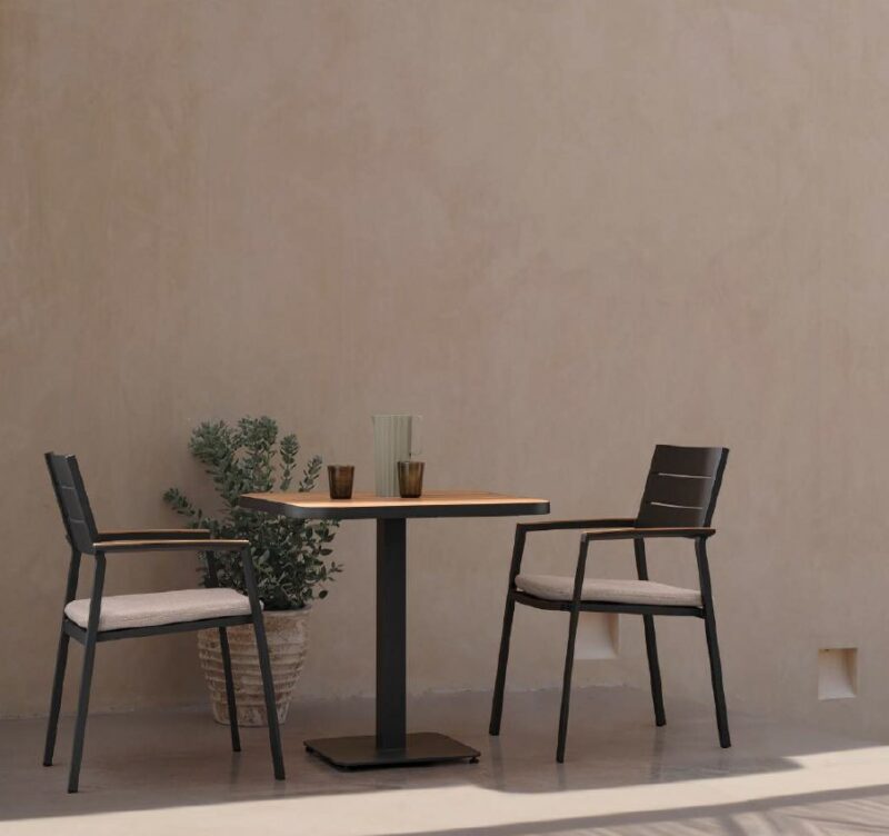 Zelmar - Silla de exterior Antracita - Apilable - Imagen 12
