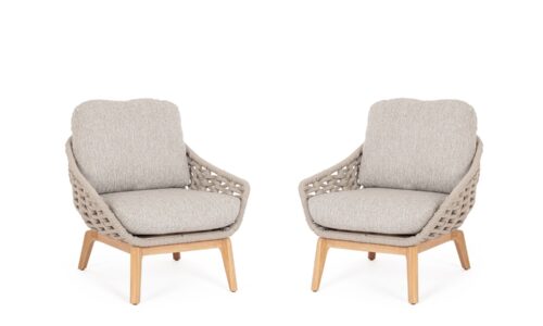 Tamires- Sillón de exterior Beige (Pack de 2 udds.)