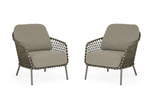Ivissa - Sillón de exterior, Verde (Pack de 2 uds.)