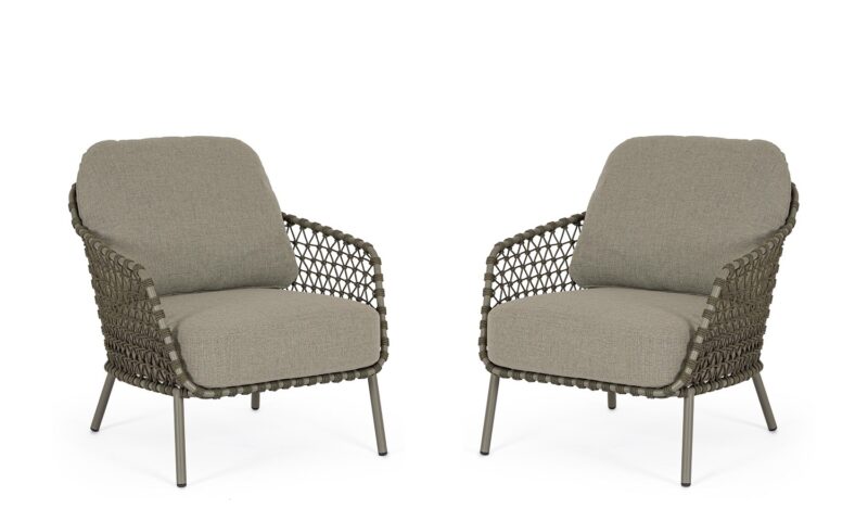 Ivissa - Sillón de exterior, Verde (Pack de 2 uds.)