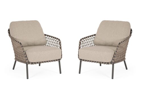Ivissa - Sillón de exterior, Antracita/Taupe (Pack de 2 uds)