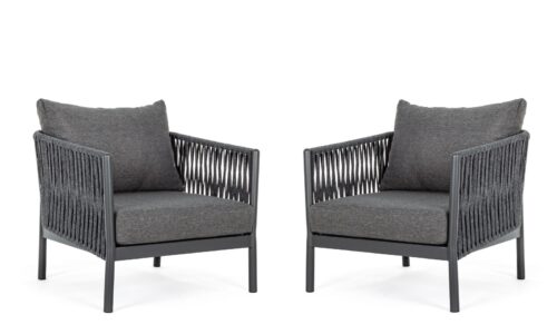 Florencia - Sillón de exterior Antracita (Pack de 2 udds.)