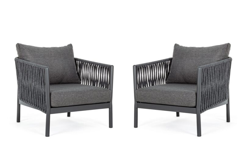 Florencia - Sillón de exterior Antracita (Pack de 2 udds.)