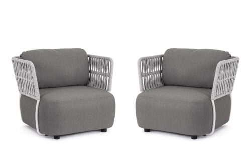 Palmer - Sillón Blanco/Gris (Pack de 2 uds)