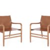 Caroline - Sillón Lounge, Natural/Coñac (Pack de 2)