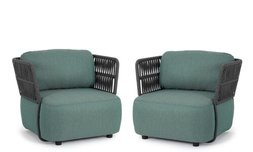Palmer - Sillón Antracita/Jade (Pack de 2 ud)