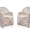 Martín - Sillón  de exterior/interior - Blanqueado (Pack 2 uds)