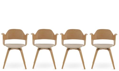 Merano - Silla de comedor - Tapizado (Pack 4 uds.)